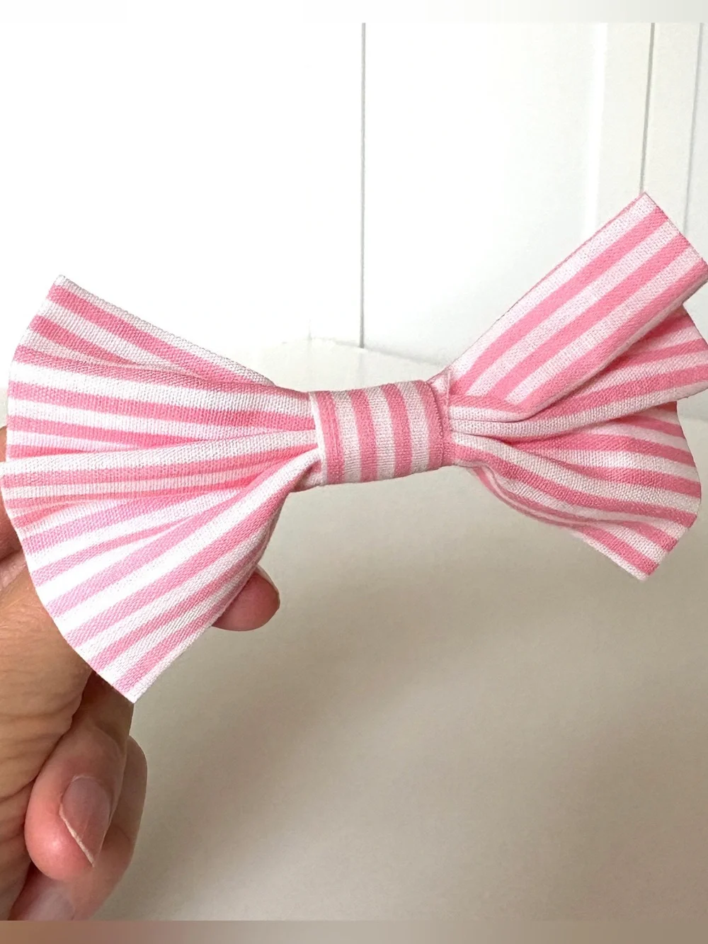 Pink/White Dog Bow